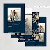 "Sparklers" - Holiday Cards in Navy by Paula Pecevich - Back of Card Options