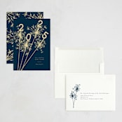 "Sparklers" - Holiday Cards in Navy by Paula Pecevich - Assembled