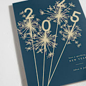 "Sparklers" - Holiday Cards in Navy by Paula Pecevich - Detail