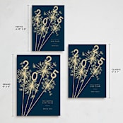 "Sparklers" - Holiday Cards in Navy by Paula Pecevich - Formats Available