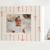 "lines of bows" - Holiday Cards in Cider by Ellen Schlegelmilch - Folded Card
