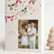 "bow garland" - Holiday Cards in Candied Apple by Vivian Yiwing - Folded Card