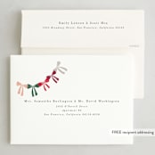 "bow garland" - Holiday Cards in Candied Apple by Vivian Yiwing - FREE Recipient Addressing