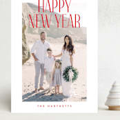 "Merry Title" - Holiday Cards in Poinsettia by Brooke Chandler - Front