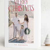 "Merry Title" - Holiday Cards in Poinsettia by Brooke Chandler - Folded Card