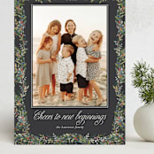 "Greenery Garland" - Holiday Cards in Coal by Petra Kern - Front
