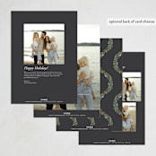"Greenery Garland" - Holiday Cards in Coal by Petra Kern - Back of Card Options