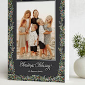 "Greenery Garland" - Holiday Cards in Coal by Petra Kern - Folded Card