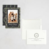 "Greenery Garland" - Holiday Cards in Coal by Petra Kern - Assembled