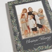 "Greenery Garland" - Holiday Cards in Coal by Petra Kern - Detail