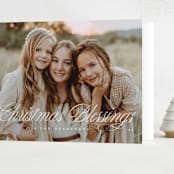 "Blessing Script" - Holiday Cards in Frost by Laura Hankins - Folded Card