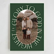 "Glory Oval" - Holiday Cards in Pine by Brianne Larsen - Full Design