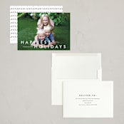 "Happy moments" - Holiday Cards in Cotton by Stacey Meacham - Assembled