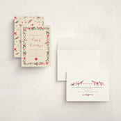 "Decked in Gratitude" - Holiday Cards in Ivory by Sarah Rosenthal - Assembled