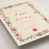"Decked in Gratitude" - Holiday Cards in Ivory by Sarah Rosenthal - Detail