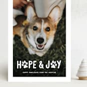 "Puppy Love and Joy" - Holiday Cards in Snow by Hooray Creative - Front