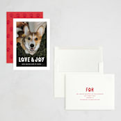 "Puppy Love and Joy" - Holiday Cards in Snow by Hooray Creative - Assembled