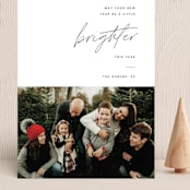 "Brighter" - Holiday Cards in Coal by Blustery August - Front
