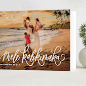 "A Very Mele Kalikimaka" - Holiday Cards in Snow by Elsa Duncan - Folded Card