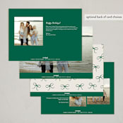 "Scripted Red Bow" - Holiday Cards in Evergreen by Hooray Creative - Back of Card Options