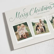 "Scripted Red Bow" - Holiday Cards in Evergreen by Hooray Creative - Detail