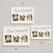 "Scripted Red Bow" - Holiday Cards in Evergreen by Hooray Creative - Formats Available