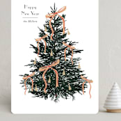 "Bells and Bows" - Holiday Cards in Snow by Baumbirdy - Front