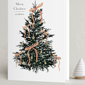 "Bells and Bows" - Holiday Cards in Snow by Baumbirdy - Folded Card