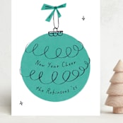"Retro Ornament" - Holiday Cards in Pine by Gwen Bedat - Front