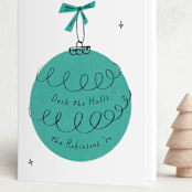 "Retro Ornament" - Holiday Cards in Pine by Gwen Bedat - Folded Card