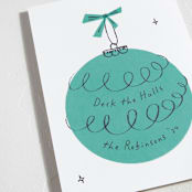 "Retro Ornament" - Holiday Cards in Pine by Gwen Bedat - Detail