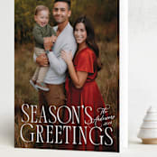 "season's serif" - Holiday Cards in Marshmallow by Becky Nimoy - Folded Card