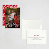 "season's serif" - Holiday Cards in Marshmallow by Becky Nimoy - Assembled