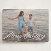 "Scripted Merry Christmas" - Holiday Cards in Snow by Kelly Schmidt - Front