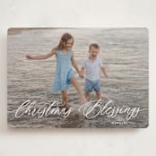 "Scripted Merry Christmas" - Holiday Cards in Snow by Kelly Schmidt - Front