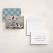 "Scripted Merry Christmas" - Holiday Cards in Snow by Kelly Schmidt - Assembled