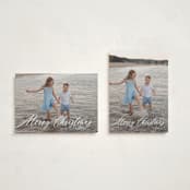 "Scripted Merry Christmas" - Holiday Cards in Snow by Kelly Schmidt - Photo Orientation Options