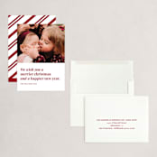 "Merrier Days Ahead" - Holiday Cards in Cherry by Playground Prints - Assembled