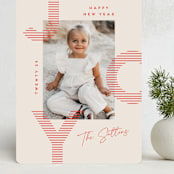"Joyfully Striped" - Holiday Cards in Peppermint by Kristie Kern - Front