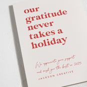 "Always Grateful" - Holiday Cards in Candy Cane by Louise Kay - Detail