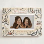 "Snow and Ivory Winter Scene" - Holiday Cards in Eggnog by Becky Nimoy - Front