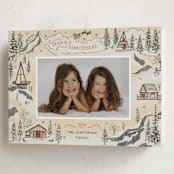 "Snow and Ivory Winter Scene" - Holiday Cards in Eggnog by Becky Nimoy - Folded Card