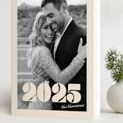 "Retro Year" - Holiday Cards in Almond by Morgan Kendall - Folded Card