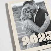 "Retro Year" - Holiday Cards in Almond by Morgan Kendall - Detail
