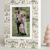 "Nutcracker Toile" - Holiday Cards in Fir by Teju Reval - Folded Card