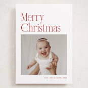 "Modern Serif" - Holiday Cards in Santa Suit by Nicole Walsh - Front