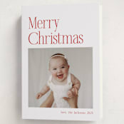 "Modern Serif" - Holiday Cards in Santa Suit by Nicole Walsh - Folded Card