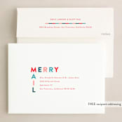 "Happy Hue" - Holiday Cards in Ruby by Lauren Chism - FREE Recipient Addressing