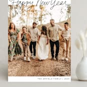 "Scripted Christmas" - Holiday Cards in Snow by Angie Gubler Design - Front