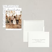 "Scripted Christmas" - Holiday Cards in Snow by Angie Gubler Design - Assembled
